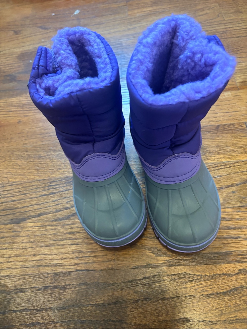 Lands' End Purple and Gray Kids' Snow Boots